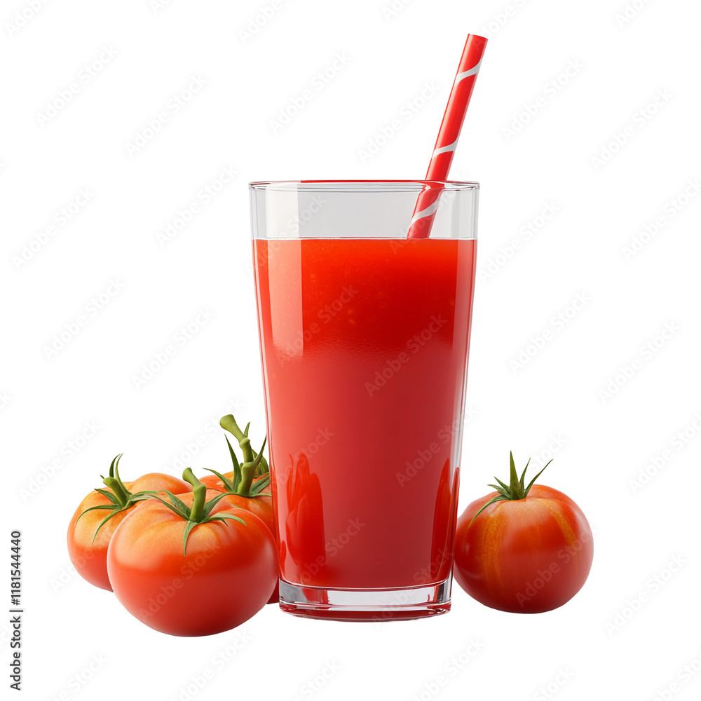 Refreshing Glass of Tomato Juice with Ripe Tomatoes a Perfect Summer Drink Refreshing Glass of Tomato Juice with Ripe Tomatoes a Perfect Summer Drink