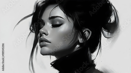 Woman Contemplates Quietly ...