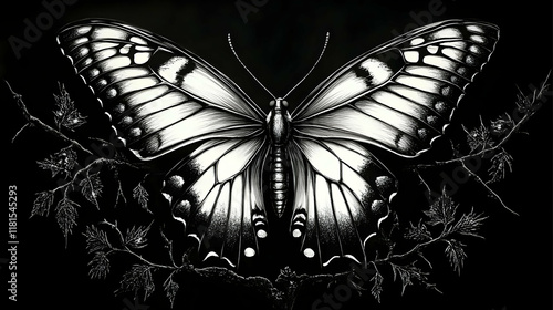 Butterfly Wings Spread Open...
