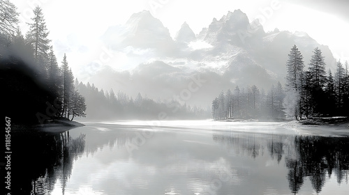 Serene Lake Reflects Majest...