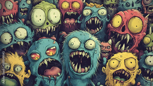 Monsters Crowd Roars and Sh...