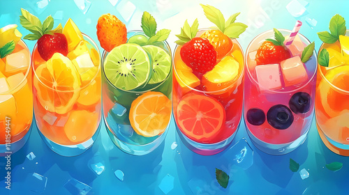Fruit Drinks Refresh with I...