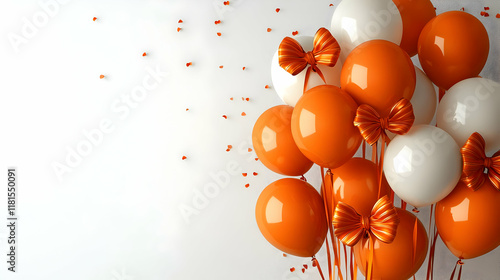 Orange and White Balloons D...