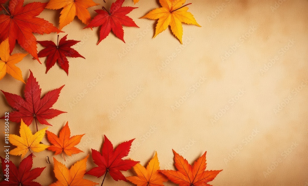 Colorful autumn leaves on a textured background Colorful autumn leaves on a textured background