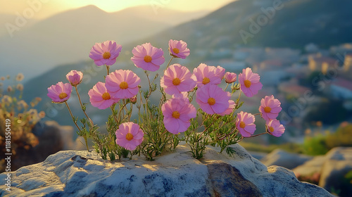 Pink Cosmos Flowers Bloom B...
