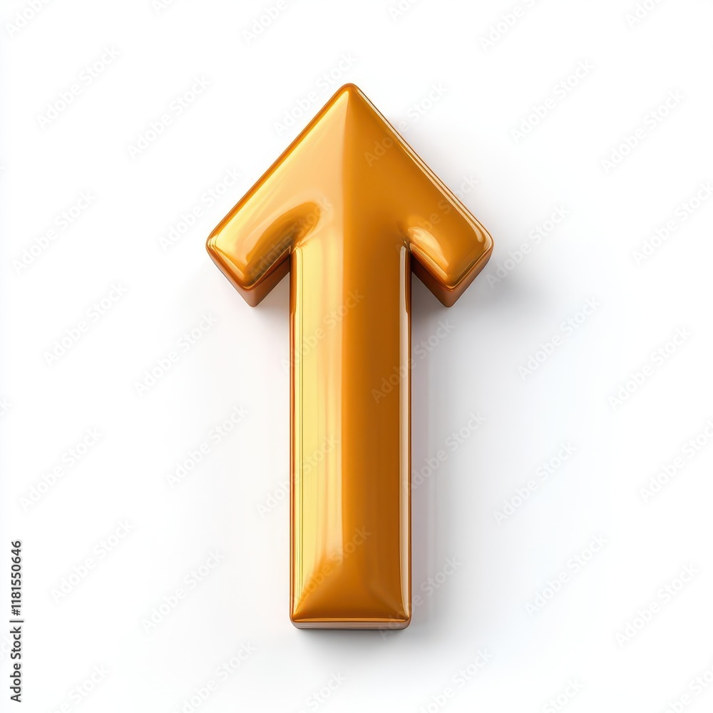 A shiny orange upward arrow symbolizing progress and direction. A shiny orange upward arrow symbolizing progress and direction.