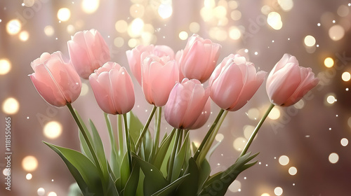 Pink Tulips Bloom Beautiful...