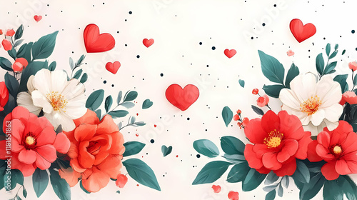 Red and White Flowers Bloom...
