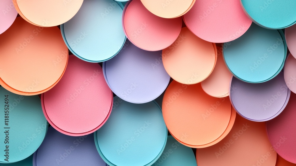 Pastel circles abstract background. Soft overlapping shapes, gentle colors, harmonious design, paper texture. Pastel circles abstract background. Soft overlapping shapes, gentle colors, harmonious design, paper texture.