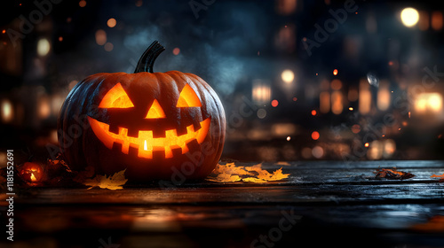 Spooky Halloween Pumpkin Gl...