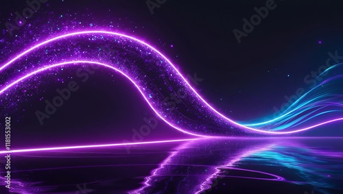 vibrant abstract waves with glowing lines creating a beautiful flowing design suitable for modern art background