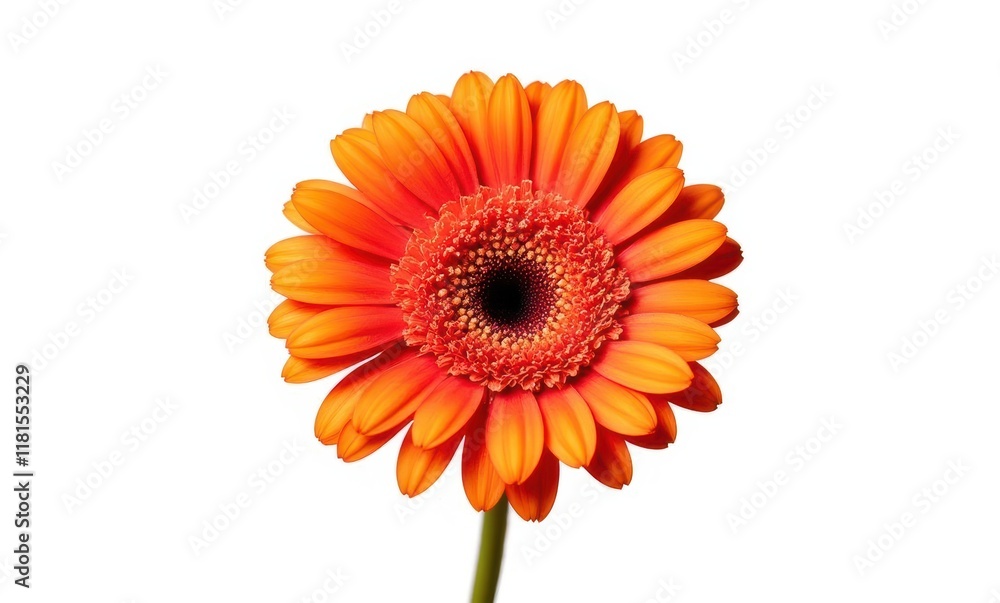 Vibrant orange gerbera flower on white background Vibrant orange gerbera flower on white background