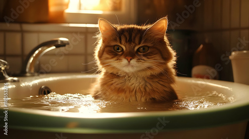 Ginger Cat Enjoys a Relaxin...