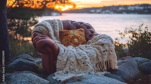 Cozy Sunset by the Lake wit...