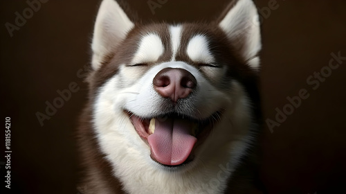 Happy Dog Shows Tongue, Smi...