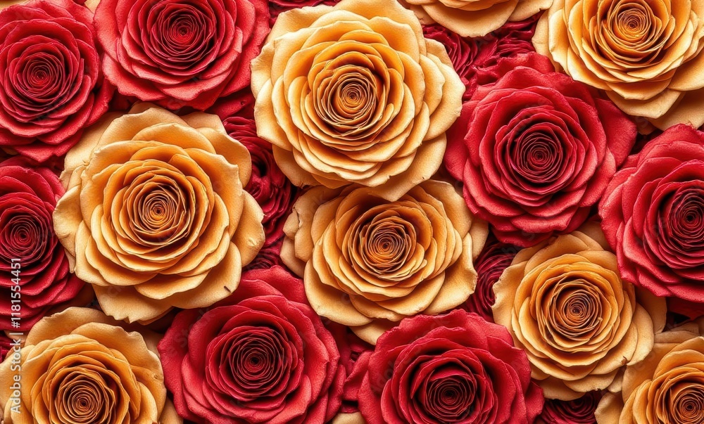 Vibrant red and yellow roses arrangement Vibrant red and yellow roses arrangement
