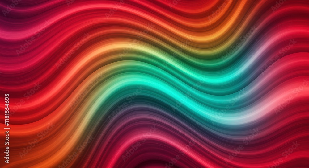 Obraz premium Vibrant Wave Abstract: A mesmerizing abstract artwork featuring dynamic, flowing waves in a spectrum of vibrant colors, creating a captivating visual experience.