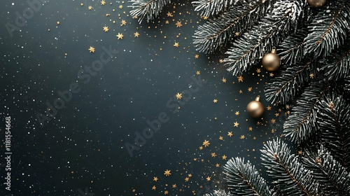Snowy Pine Branches Decorat...