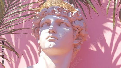 Sculpture Wears Golden Crow...