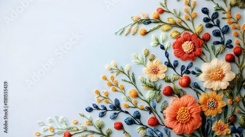 Embroidery Flowers Bloom Be...