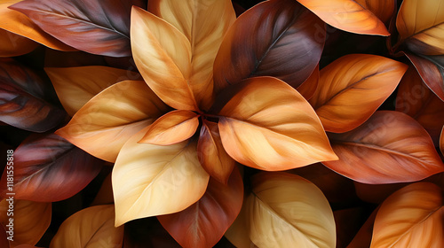 Golden Brown Leaves Flouris...