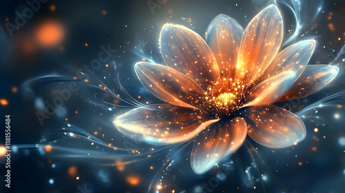 Glowing Flower Blooms Beaut...
