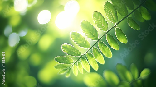 Green Leaves Glow in Sunlig...