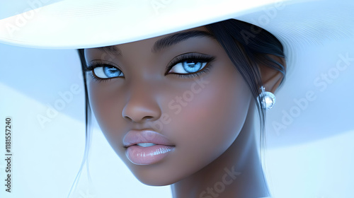 Woman in White Hat: Beauty,...