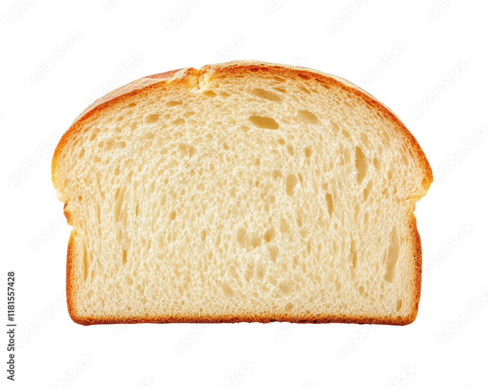 Slice of toasted white bread with golden crust, isolated on transparent background, breakfast food, sandwich ingredient, crisp toast, bakery product, food texture, baked bread Slice of toasted white bread with golden crust, isolated on transparent background, breakfast food, sandwich ingredient, crisp toast, bakery product, food texture, baked bread
