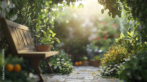 Fototapeta Naklejka Na Ścianę i Meble -  bench in the garden