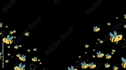 bee, emoji, animated, insect, cute, honey, buzzing, nature, flower, pollination, yellow, black, wings, honeycomb, motion, movement, animation, symbol, cheerful, happy, buzzing bee, animal, garden, spr