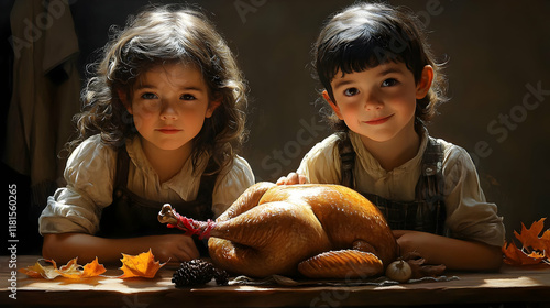 Children Admire Roasted Chi...