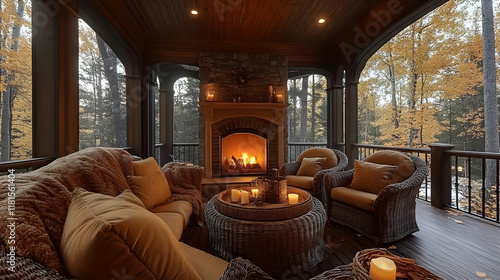 Cozy Fireplace Creates Warm...