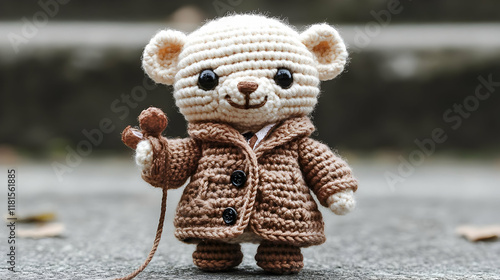 Adorable Crochet Bear Holds...