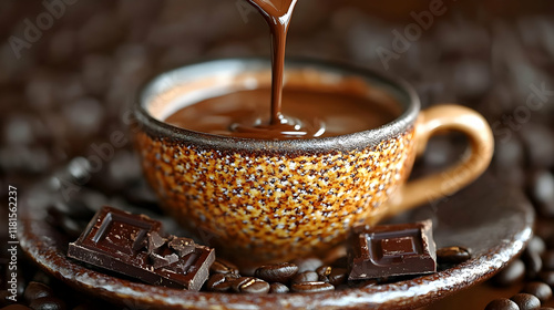 Hot Chocolate Pours into Cu...