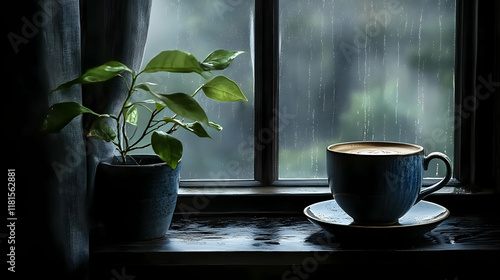 Rainy Day Coffee by Window ...