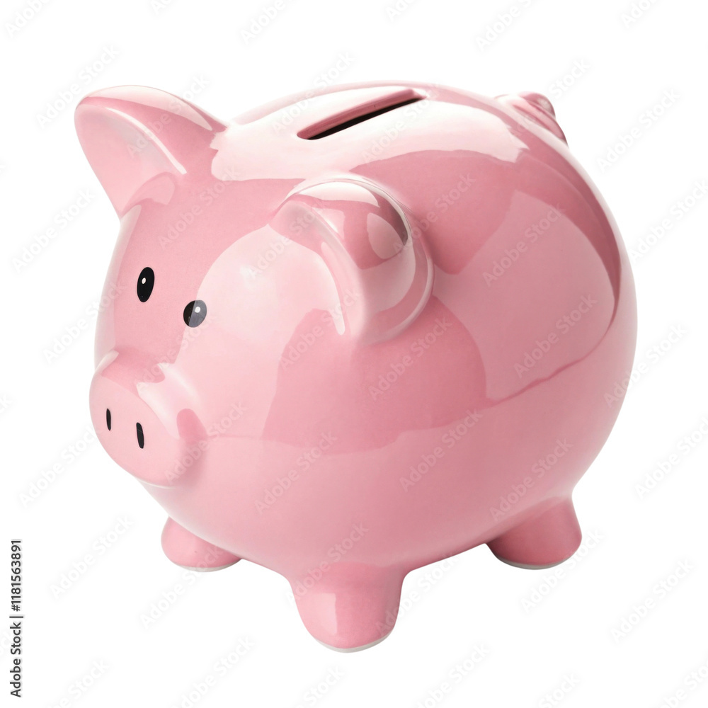 Sleek modern pink piggy bank made of ceramic enhances any decor or saving experience Sleek modern pink piggy bank made of ceramic enhances any decor or saving experience