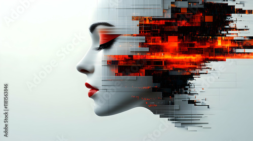 AI Face Dissolves into Digi...