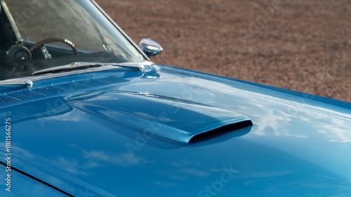 Hood scoop on a car