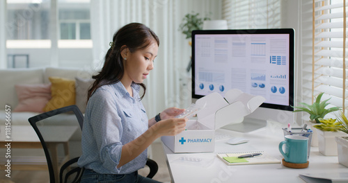 Canvas Print Workforce group health care unbox open Rx mail covid first aid kit drug box self cure