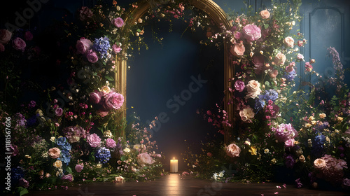 Floral Arch & Candle Decora...