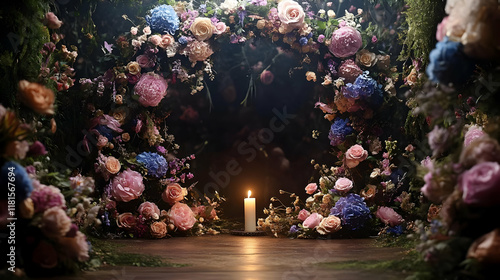 Floral Archway Decorates Ca...