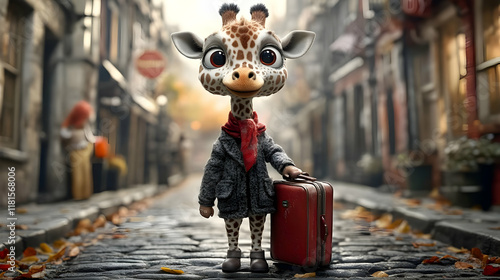 Giraffe Goes on Autumn Adve...