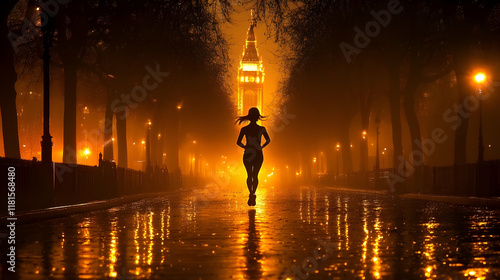 Runner Runs Through City Pa...