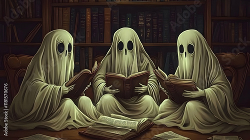 Ghosts Reading Books in a L...