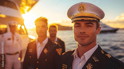 Captain Leads Crew on Yacht...