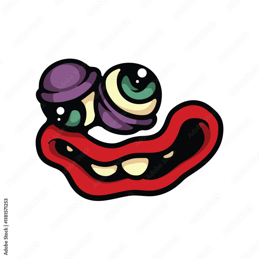 Fototapeta premium Silly face cartoon vector illustration