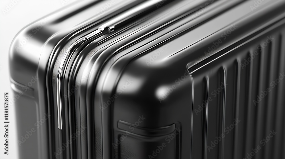 Sleek Black Modern Luggage with Textured Surface for Stylish Travel : Generative AI Sleek Black Modern Luggage with Textured Surface for Stylish Travel : Generative AI
