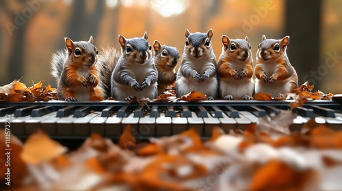 Squirrels Play Piano in Aut...