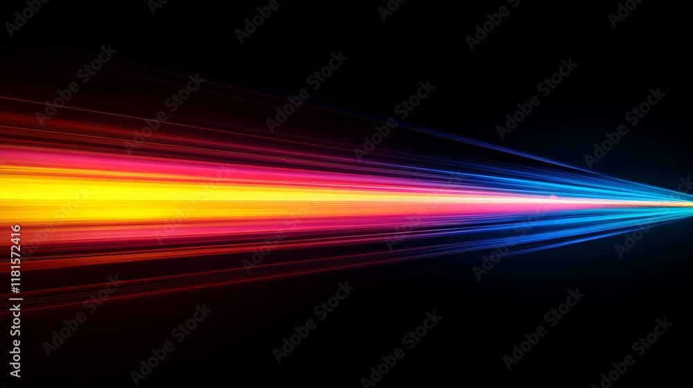 Vibrant Digital Speed Light Streaks in Motion Against Black Background : Generative AI Vibrant Digital Speed Light Streaks in Motion Against Black Background : Generative AI